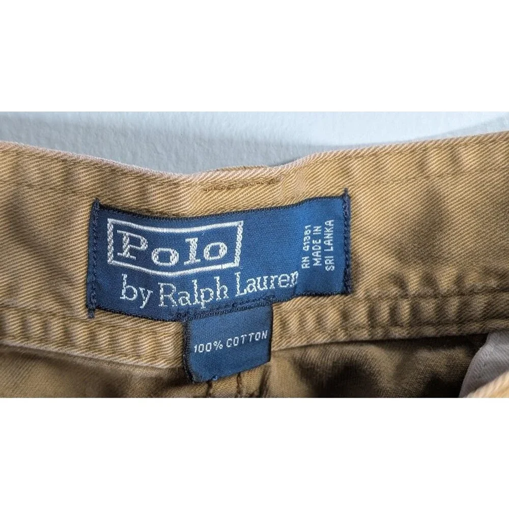 Polo Ralph Lauren Shorts Mens 38 Khaki Cargo Chino 100% Cotton Classic Polo 67